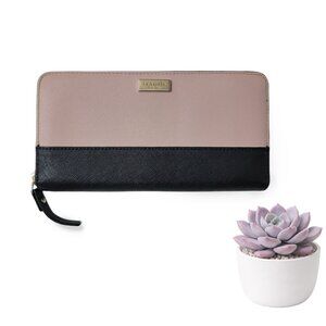 Kate Spade ♠️ Two-Tone Saffiano Leather Zip-Around Wallet